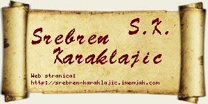 Srebren Karaklajić vizit kartica